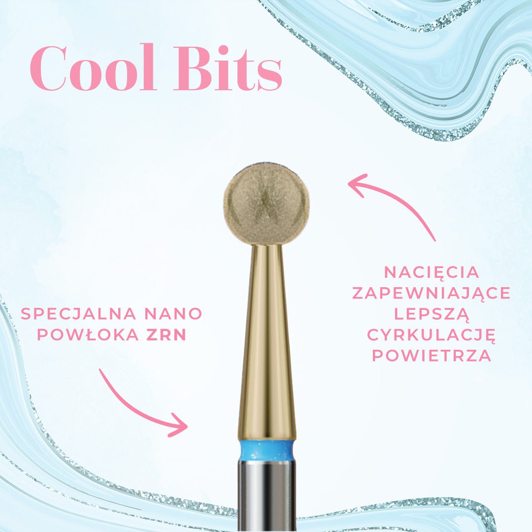 Frez w kształcie kulki z nacięciami COOL BITS GOLD LINE 001.X524.031 - iqnails