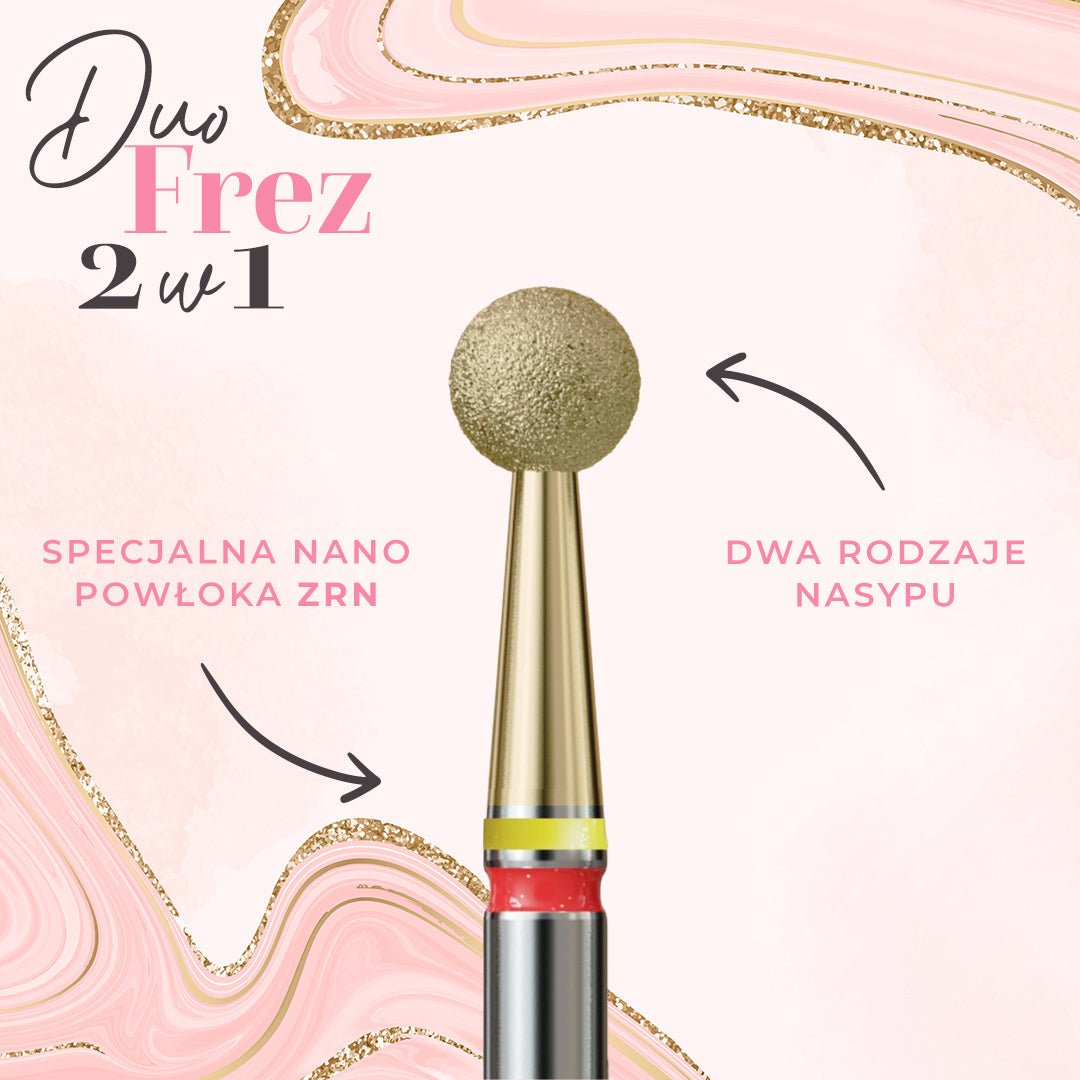 Frez w kształcie kulki z nasypem 2w1 SOFT DuoFrez - iqnails