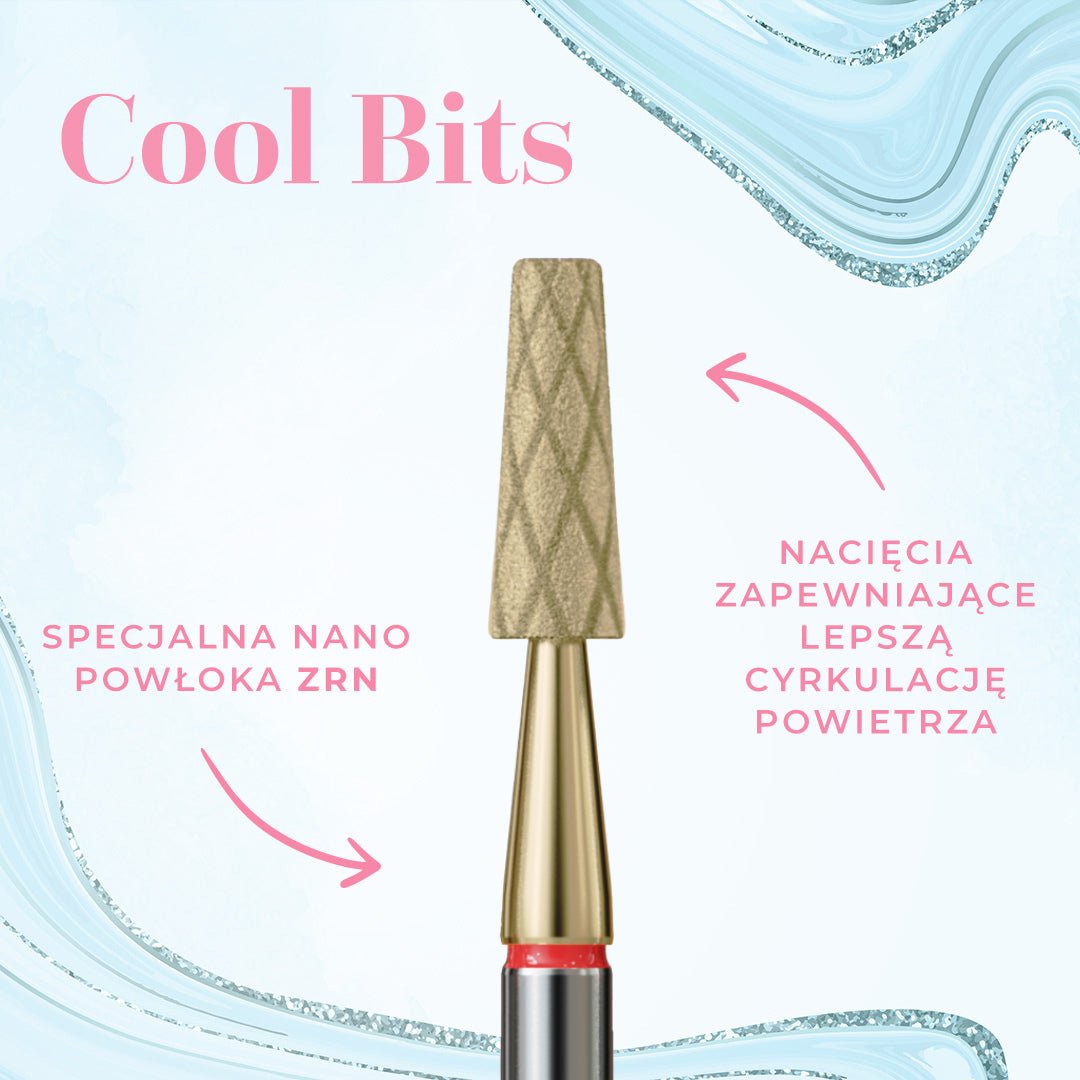 Frez w kształcie ściętego stożka – Frez z nacięciami COOL BITS GOLD LINE 172.X514.031 - iqnails