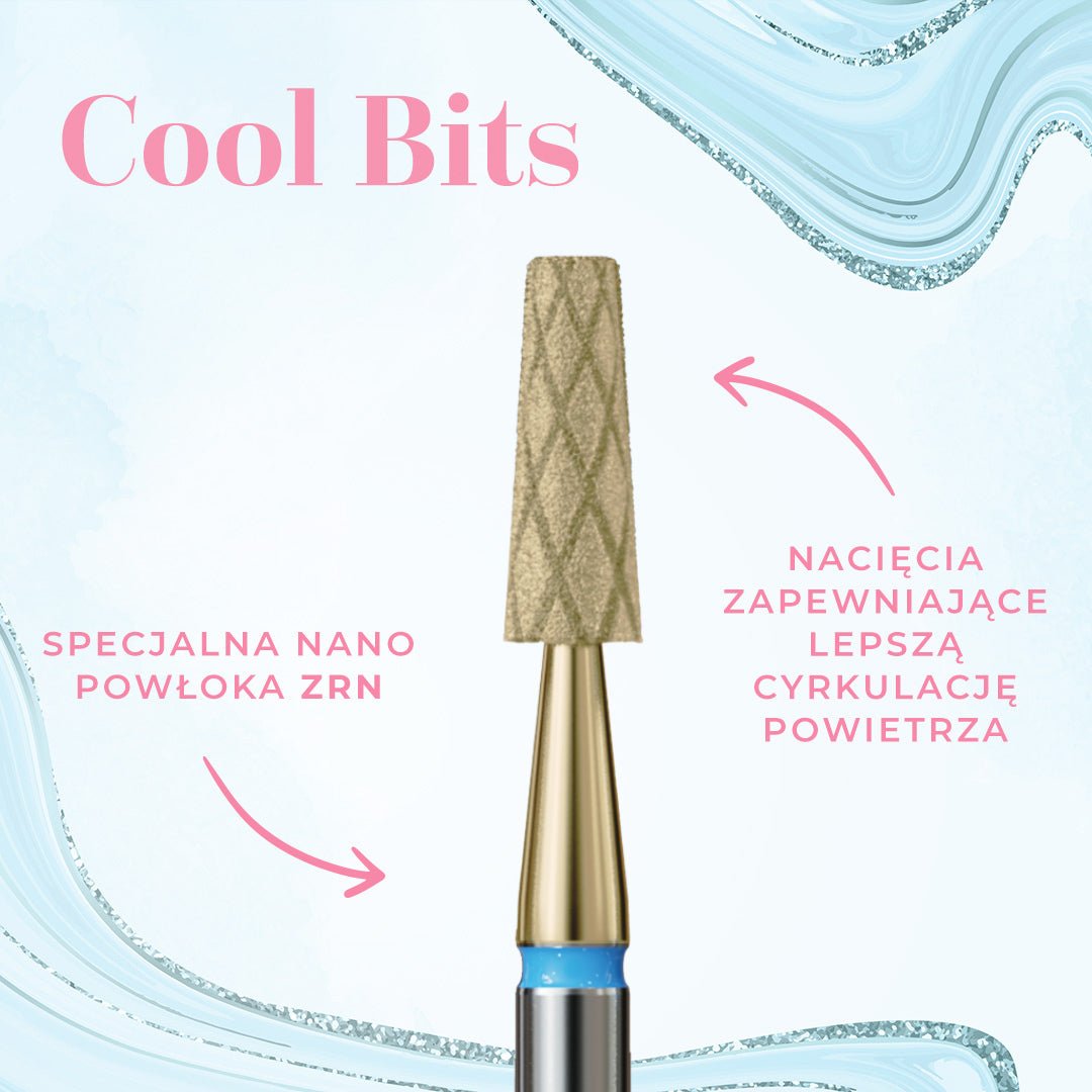 Frez w kształcie ściętego stożka – Frez z nacięciami COOL BITS GOLD LINE 172.X524.031 - iqnails