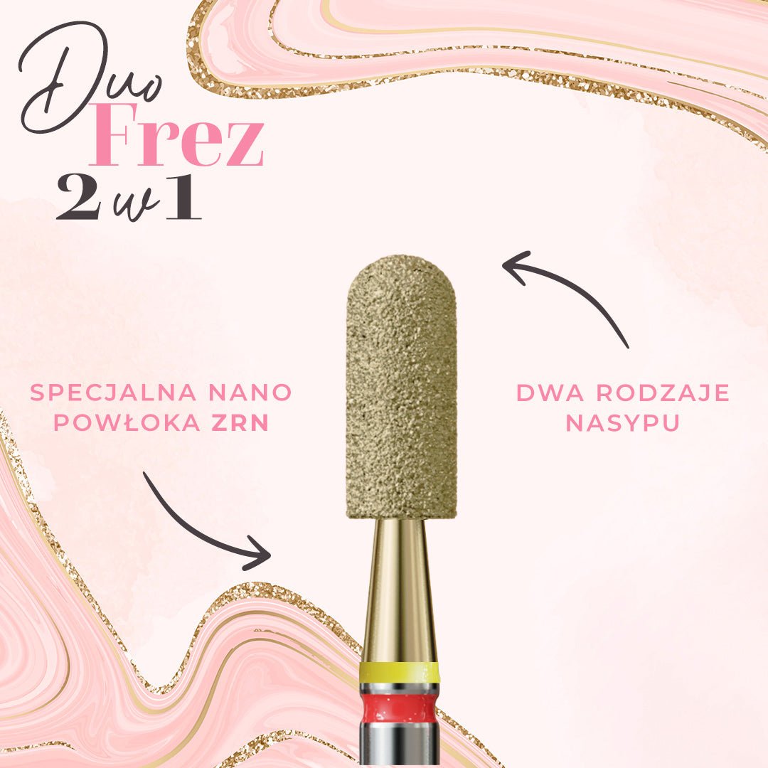 Frez w kształcie walca z nasypem 2w1 SOFT DuoFrez - iqnails