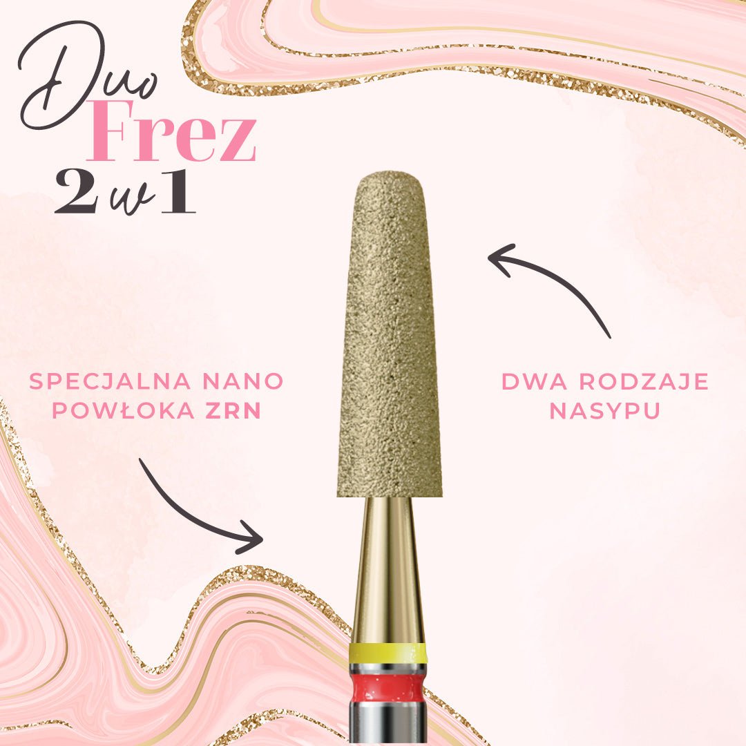Frez w kształcie zaokrąglonego stożka z nasypem 2w1 SOFT DuoFrez - iqnails
