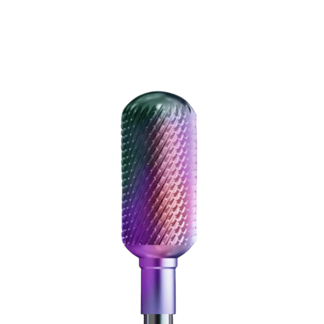 Frez z węglika do hybrydy, akrylu i żelu z powłoką kameleon by Paulina Pastuszak - delikatny walec - iqnails