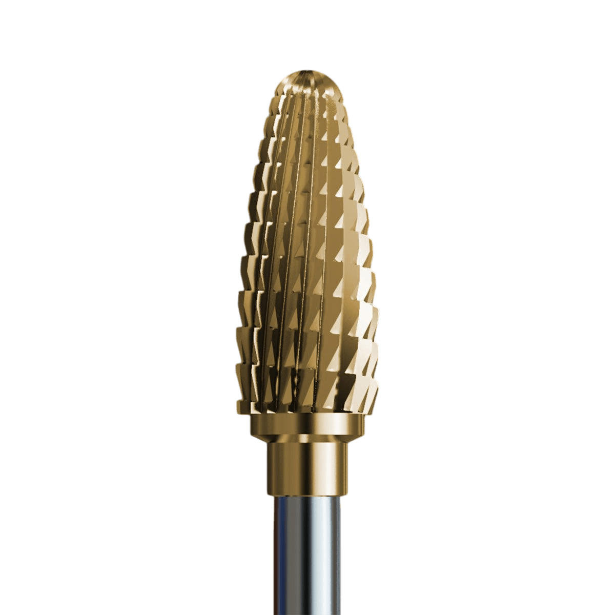 Frez z węglika do szybkiego usuwania hybrydy, akrylu i żelu ze złotą powłoką - zbierająca szyszka - iqnails