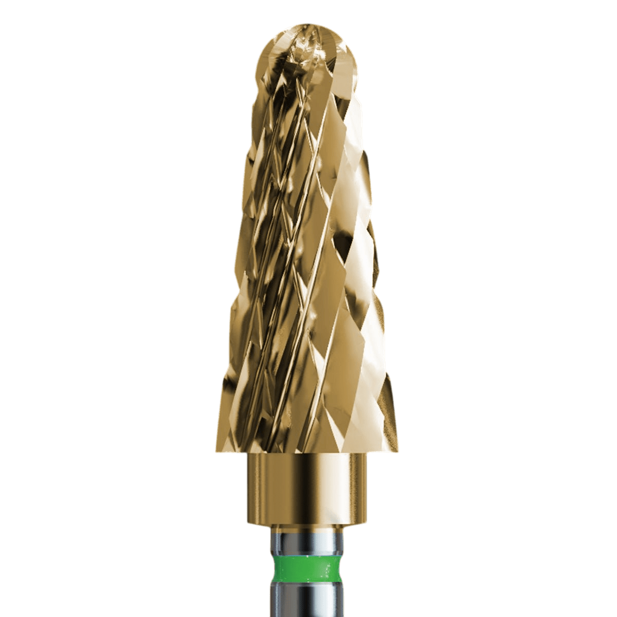 Frez z węglika spiekanego do akrylu i żelu ze złotą powłoką - zbierający stożek - iqnails