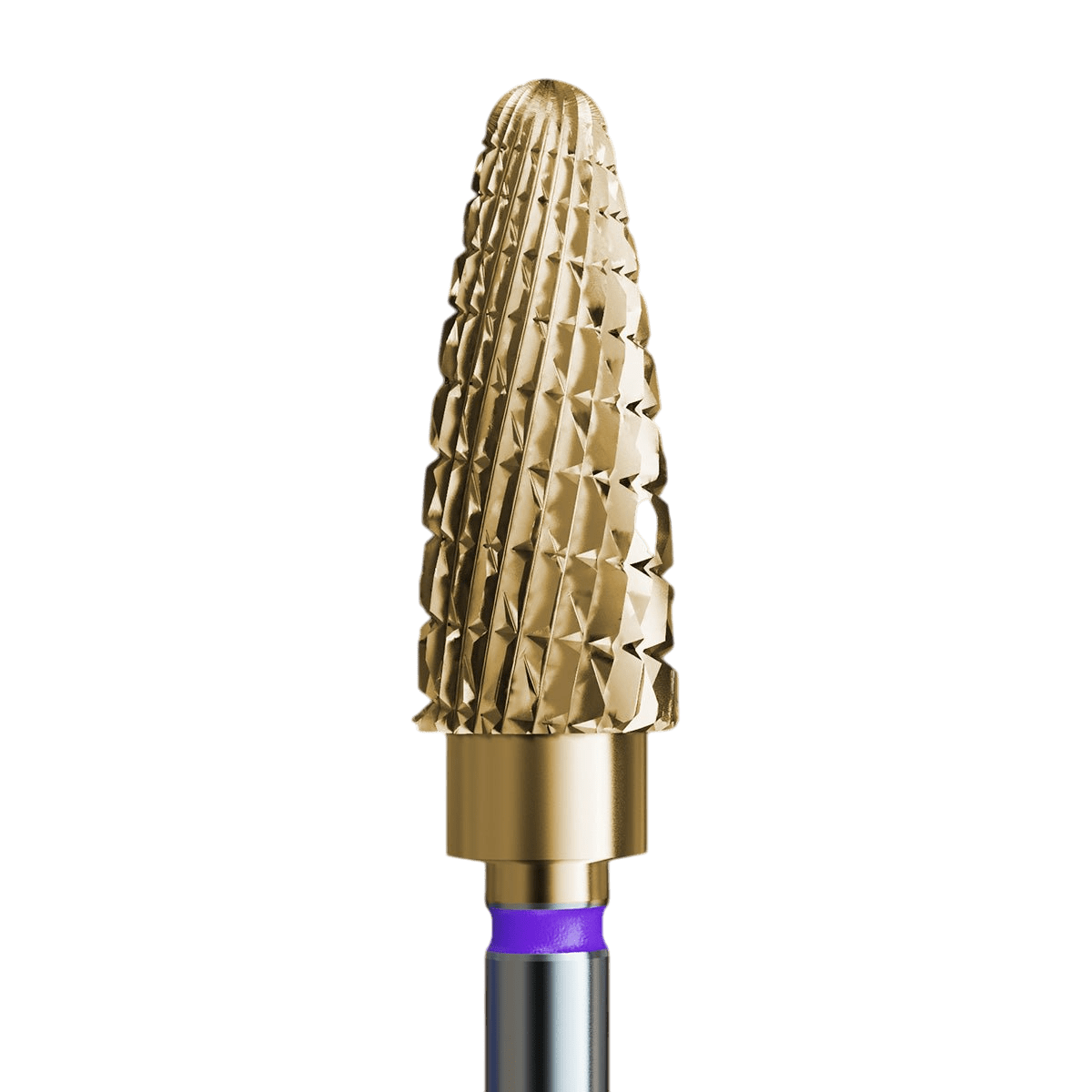 Frez z węglika spiekanego do hybrydy i żelu ze złotą powłoką - delikatna szyszka - iqnails
