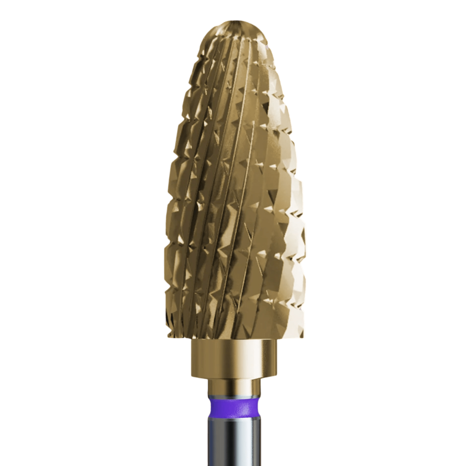 Frez z węglika spiekanego do hybrydy i żelu ze złotą powłoką - delikatna szyszka - iqnails