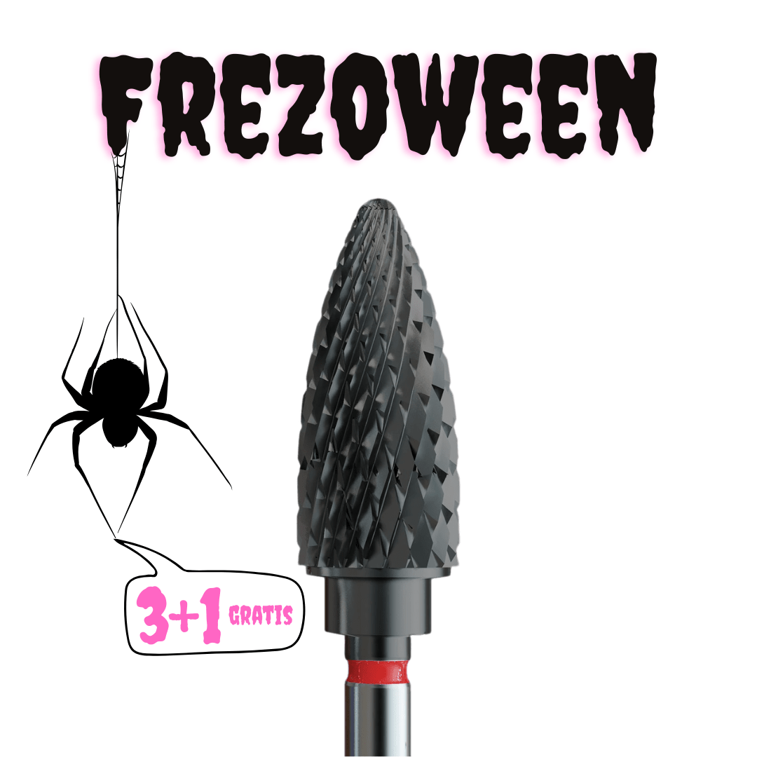 FREZOWEEN FREZ Z WĘGLIKA DO HYBRYDY Z CZARNĄ POWŁOKĄ - DELIKATNA SZYSZKA - iqnails