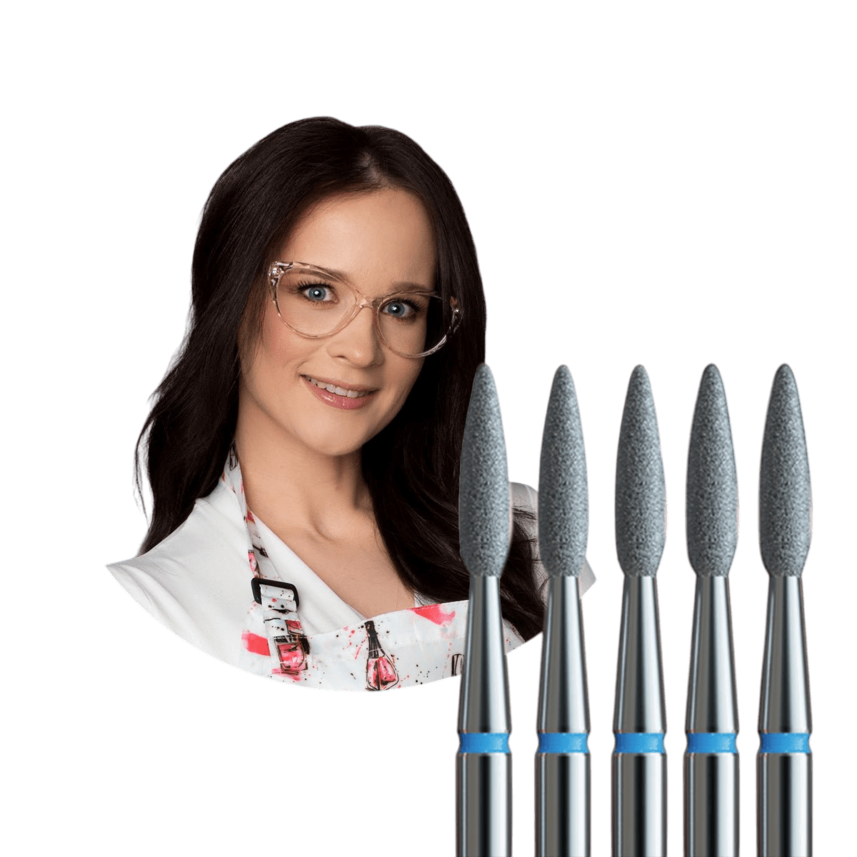 Pakiet 5 frezów do skórek by JustNails - standardowy płomyk - iqnails