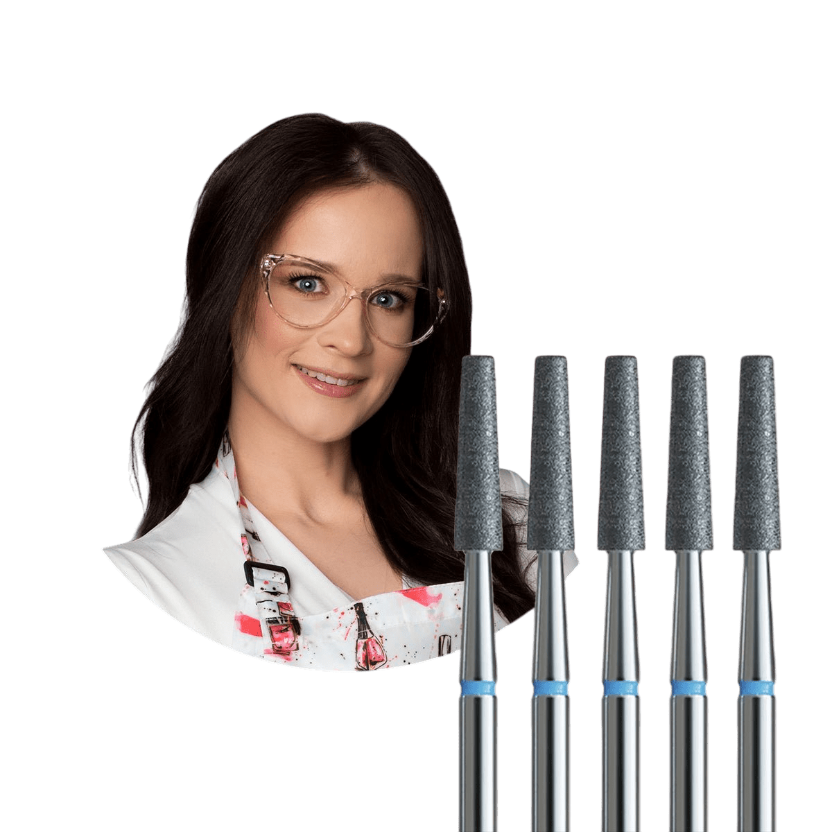 Pakiet 5 frezów do skórek by JustNails - standardowy, ścięty stożek - iqnails