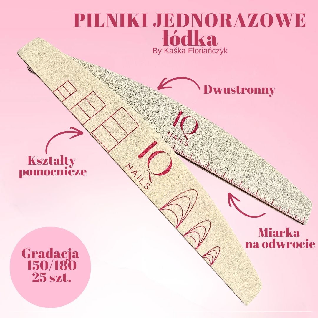Pilniki jednorazowe "łódka" 25 szt. Gradacja 180/240 - iqnails