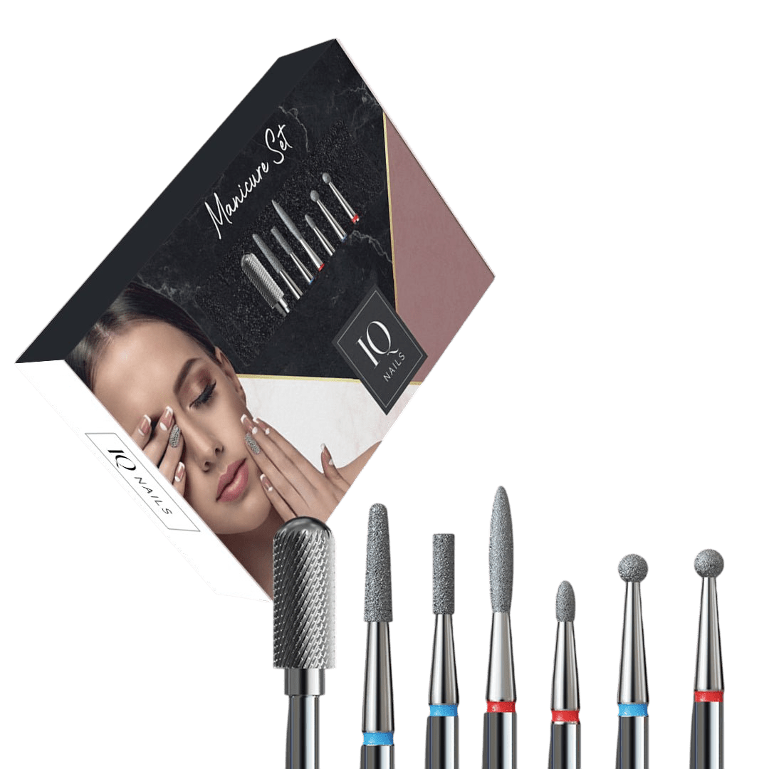 Zestaw 7 frezów do hybrydy, żelu i skórek - iqnails