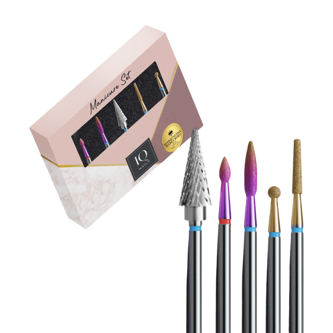 Zestaw Expert - Zestaw 5 frezów do hybrydy, żelu, akrylu i skórek - iqnails