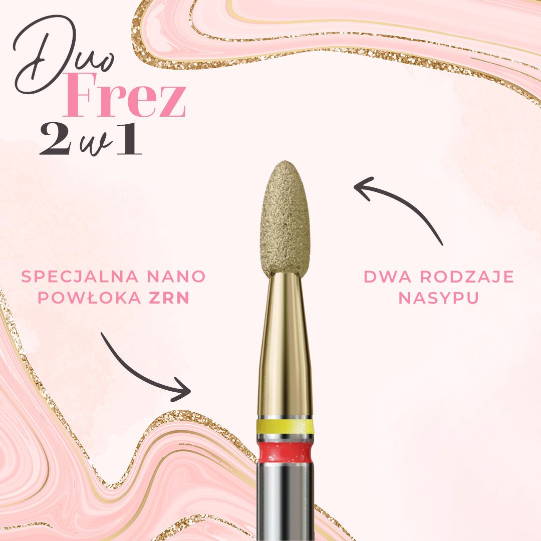 Frez w kształcie płomyka z nasypem 2w1 SOFT DuoFrez - iqnails