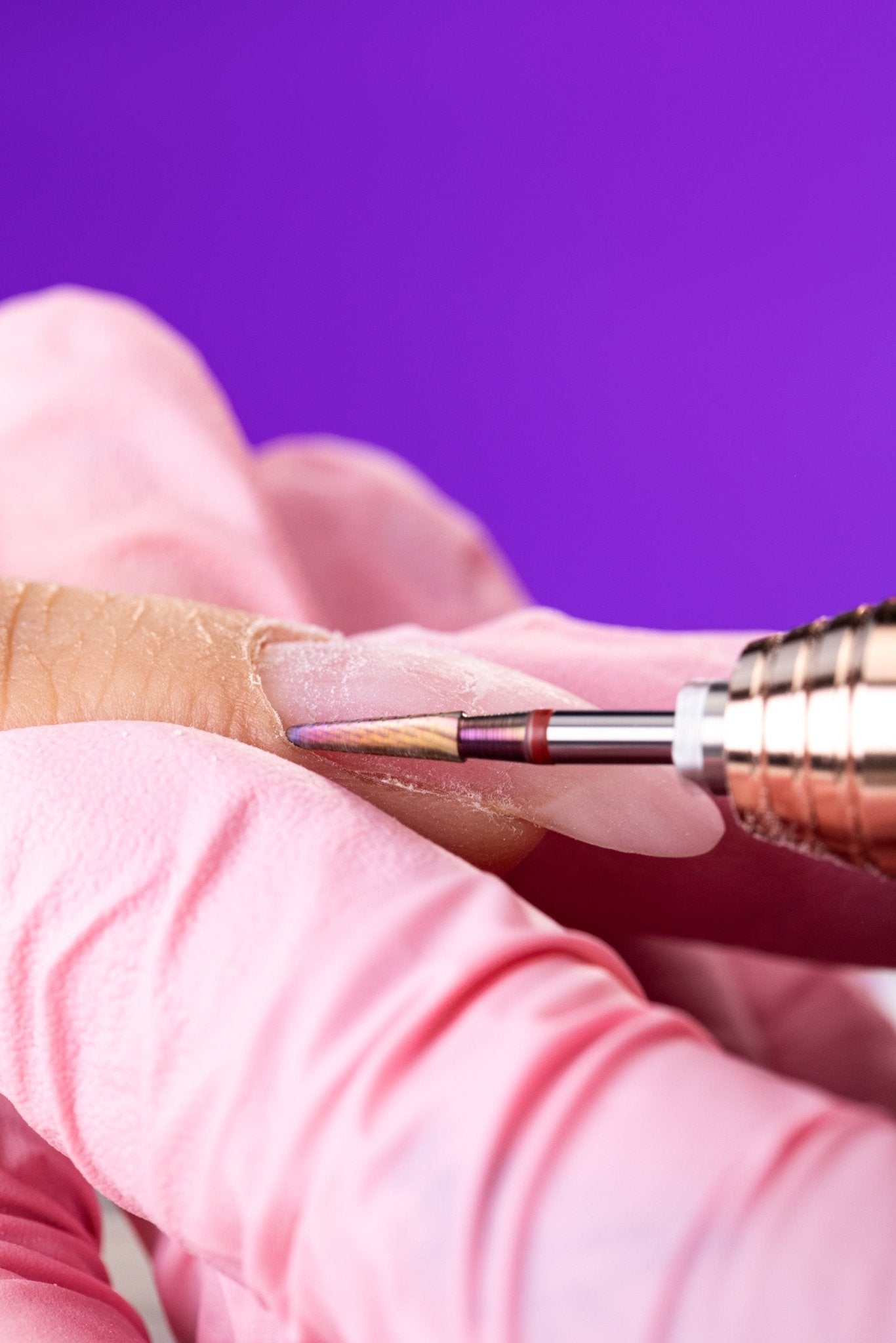 Frez z węglika 3w1 do skórek z powłoką kameleon - delikatny stożek - iqnails