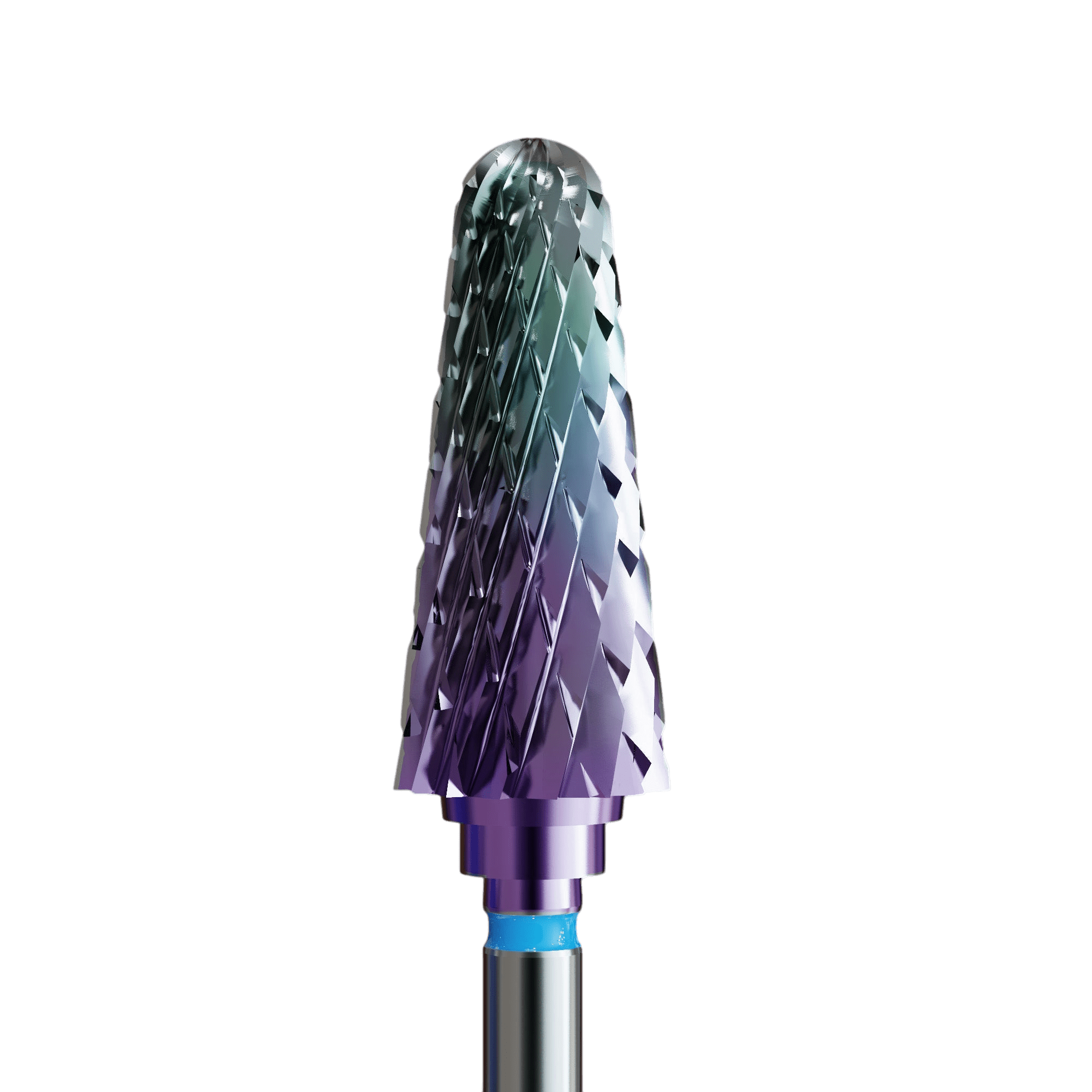 Frez z węglika spiekanego do hybrydy, żelu i akrylu z powłoką kameleon - standardowy stożek - iqnails
