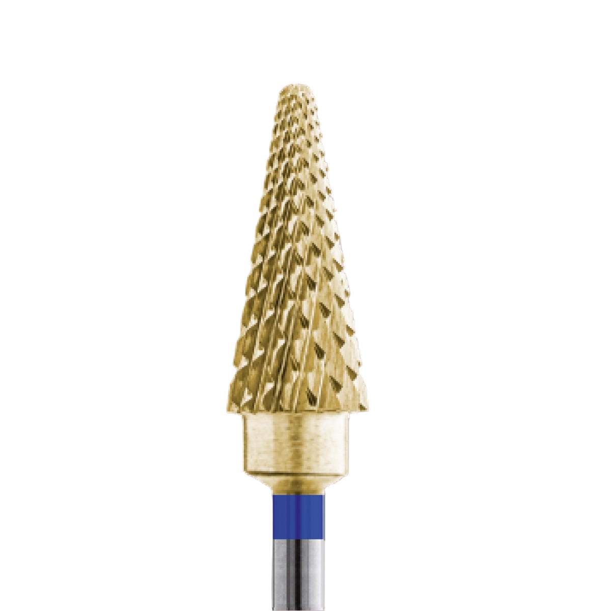 Frez z węglika spiekanego do hybrydy, żelu i akrylu ze złotą powłoką - standardowa choinka - iqnails
