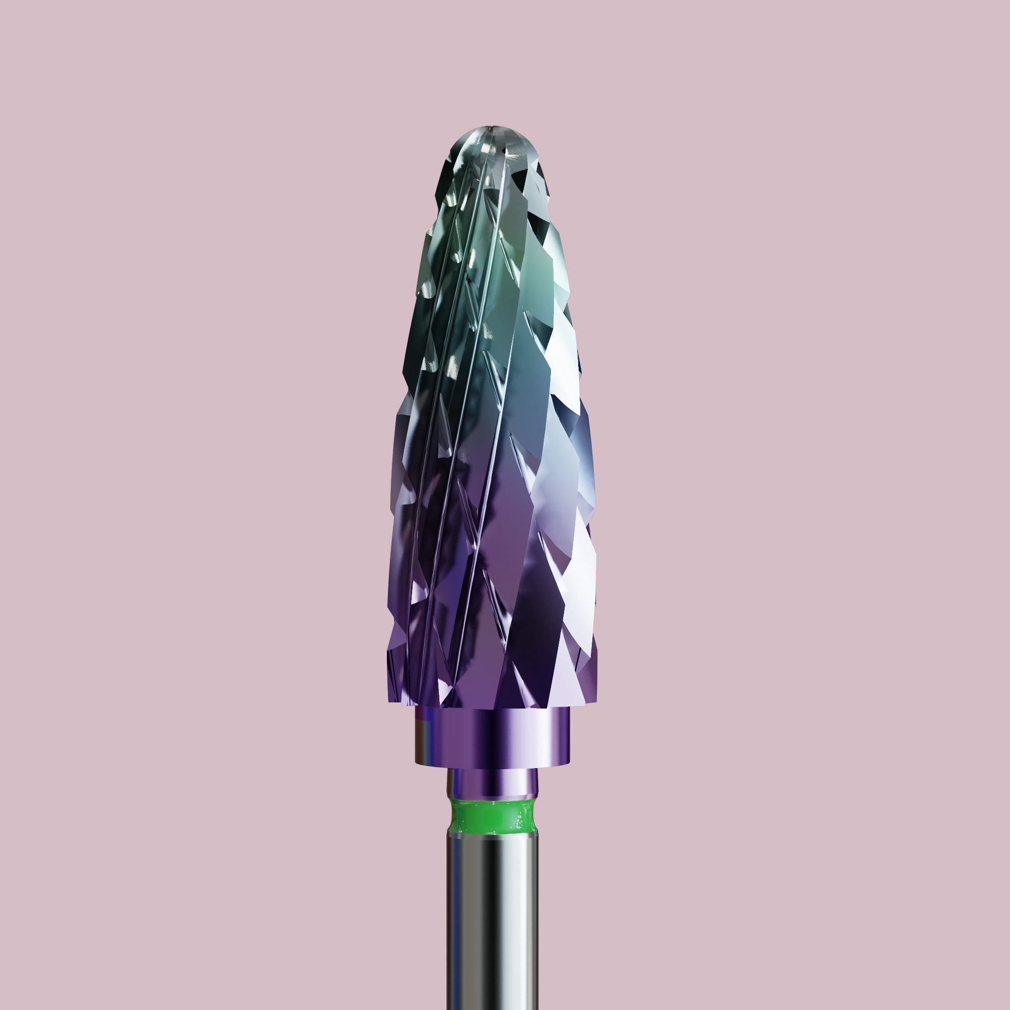 Frez z węglika spiekanego do żelu i akrylu z powłoką kameleon - zbierająca szyszka - iqnails