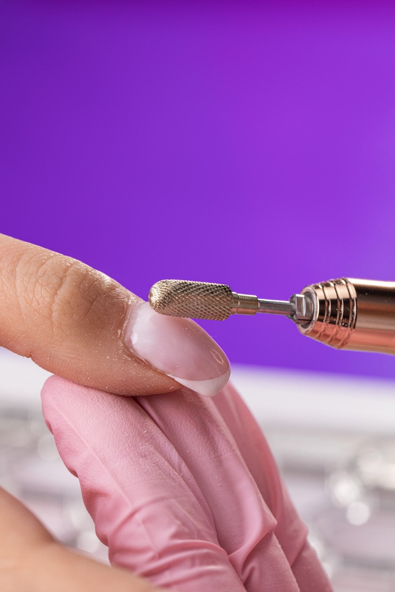 Frez z węglika spiekanego z pracującą górą do hybrydy i żelu ze złotą powłoką - delikatny walec - iqnails