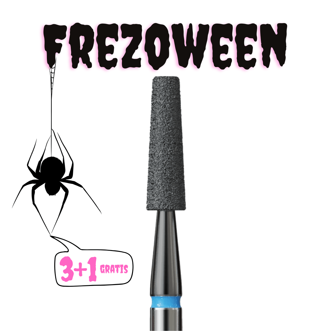 FREZOWEEN FREZ DIAMENTOWY DO SKÓREK Z CZARNĄ POWŁOKĄ - STANDARDOWY ŚCIĘTY STOŻEK 2,3 MM - iqnails