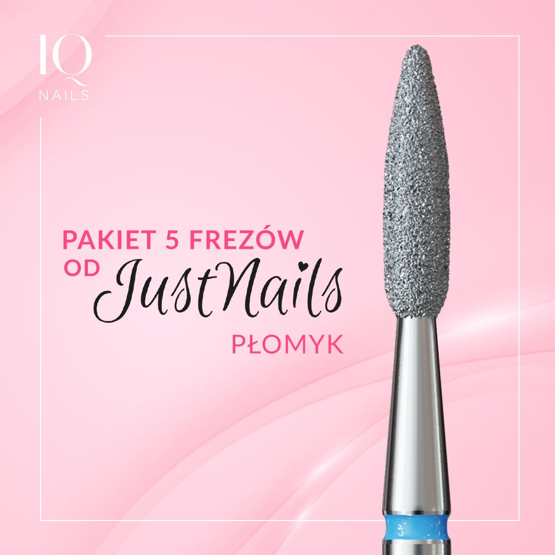 Pakiet 5 frezów do skórek by JustNails - standardowy płomyk - iqnails