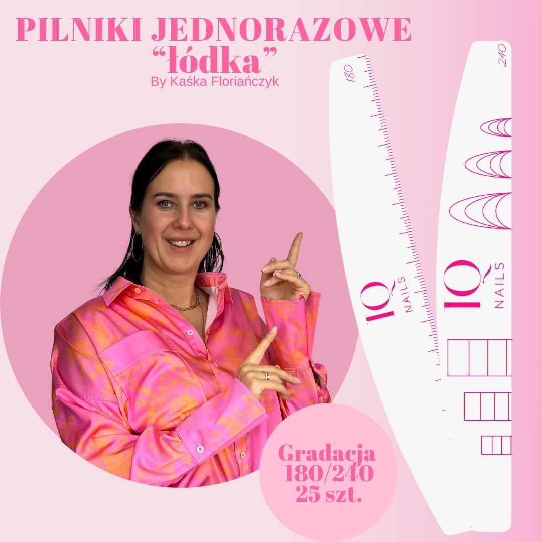 Pilniki jednorazowe "łódka" 25 szt. Gradacja 180/240 - iqnails