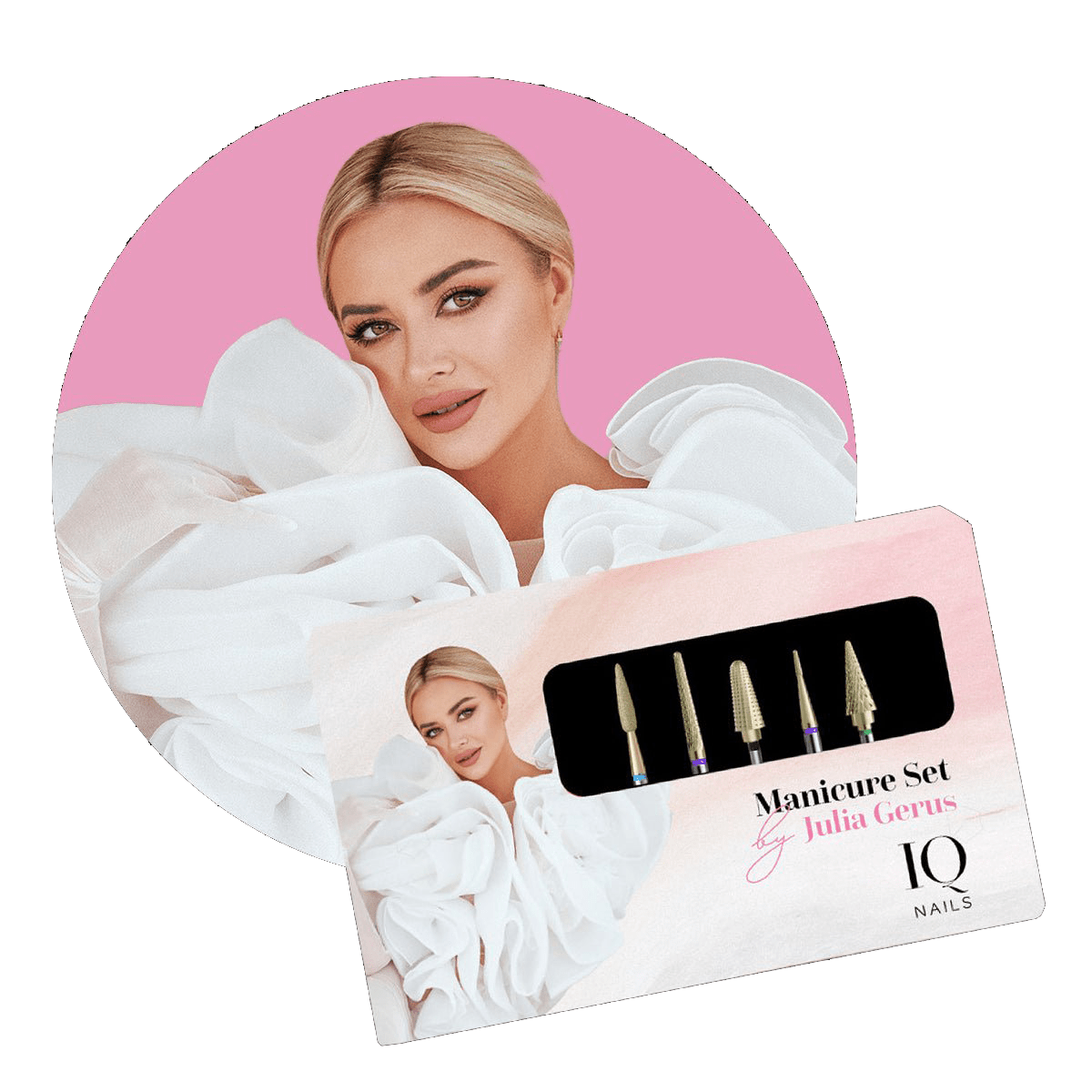 Zestaw 5 Frezów do Skórek, Hybrydy, Żelu i AKrylu - Manicure set by Julia Gerus - iqnails