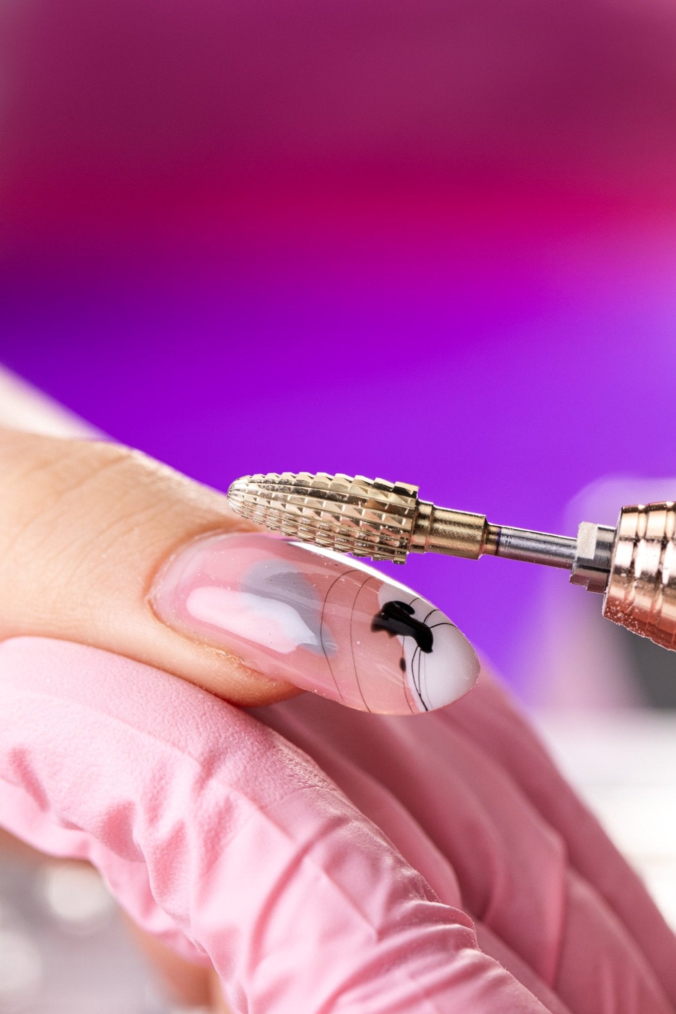 Zestaw Expert Gold Power - Zestaw 6 frezów do hybrydy, żelu, akrylu i skórek - iqnails